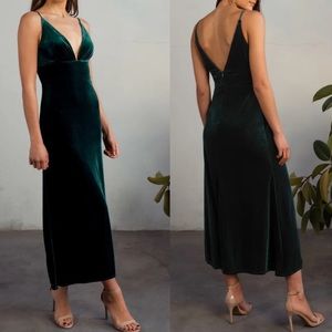 Jenny Yoo Velvet Green Mari